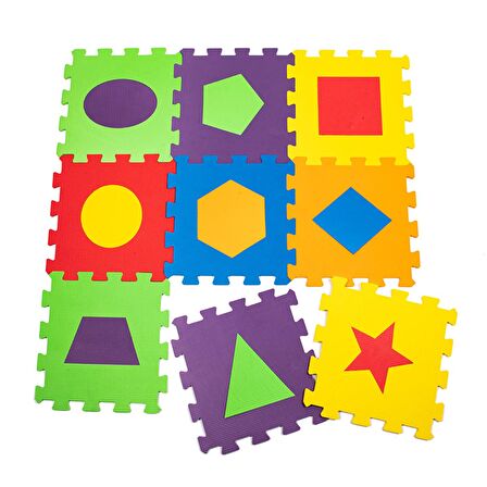 Matrax Geometrik Şekiller 3+ Yaş Büyük Boy Puzzle 9 Parça